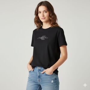 NWT Calvin Klein Jeans Women's black Shadow Graphic Regular Tee Tshirt Size S